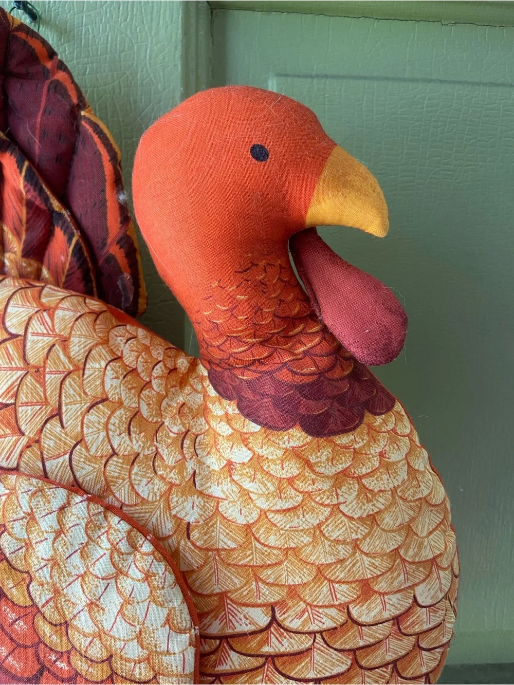 Vintage Thanksgiving Stuffed Fabric Turkey Wall/ Door Hanging